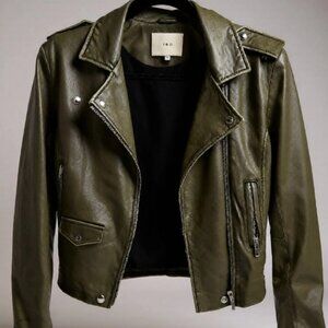 IRO Olive Green Leather Jacket – Size 2